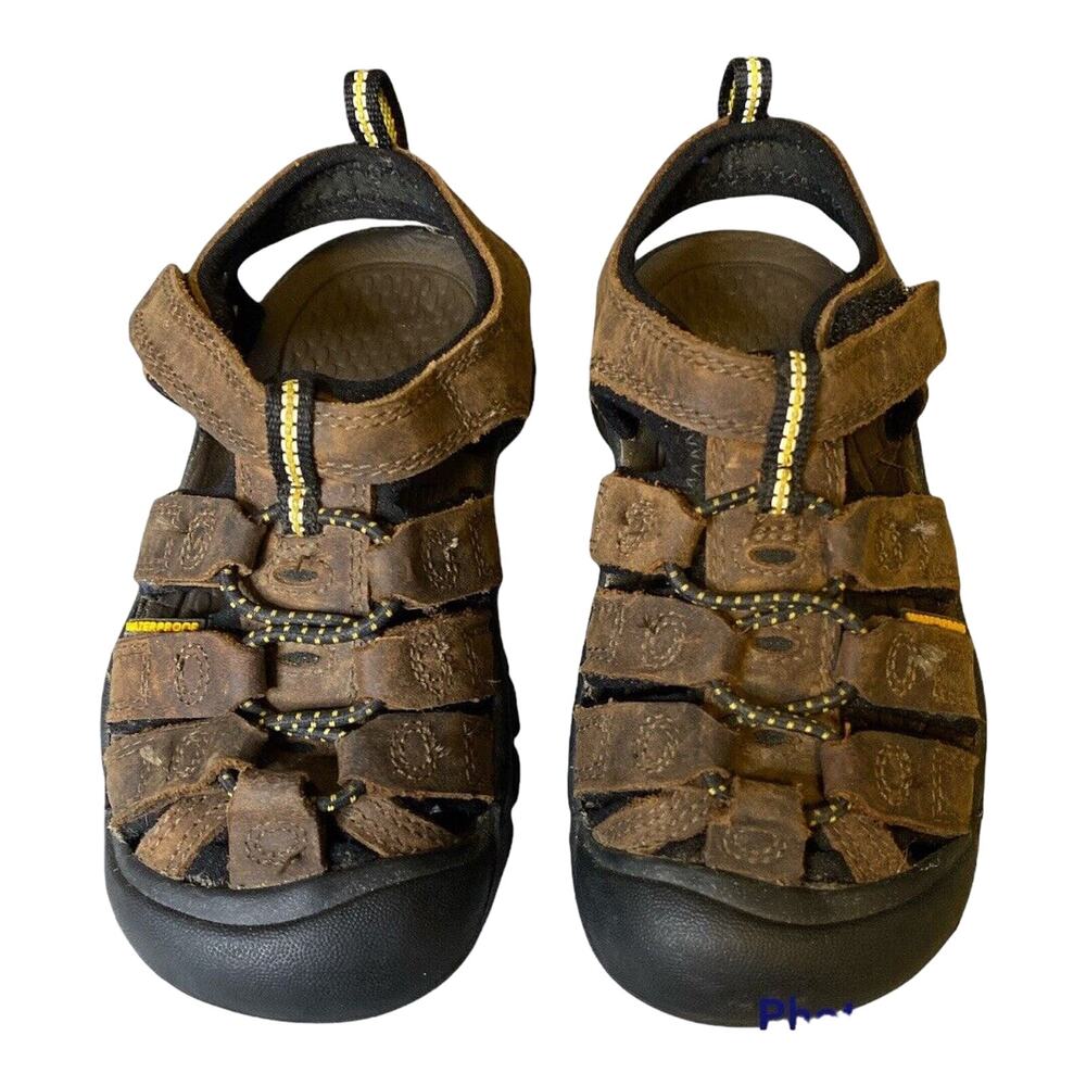 Keen Newport H2 Brown Leather Hiking Sandal Youth Sz 11 Waterproof Outdoors
